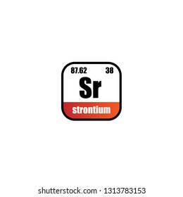 strontium chemical element - with atomic number. Sr Icon of the Periodic Table