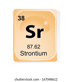 Strontium chemical element with atomic number, symbol and weight