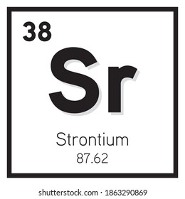 Strontium Element Vector icon, Periodic Table Element