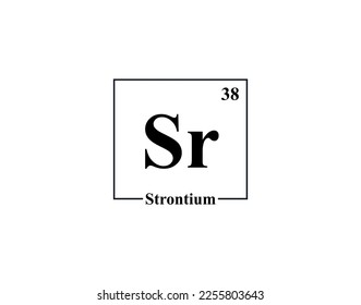 Strontiumsymbol, Vektorgrafik. 38 Sr Strontium
