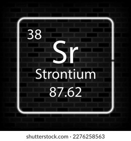 Strontium neon symbol. Chemical element of the periodic table. Vector illustration.