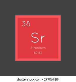 Strontium simple style tile icon. Chemical element of periodic table. Vector illustration EPS8