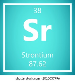 Strontium Sr Periodic Table of Elements, Atomic Mass Vector Illustration.