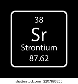 Strontium symbol. Chemical element of the periodic table. Vector illustration.