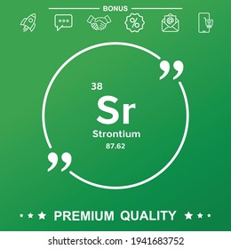Strontium symbol with quote symbol