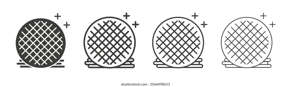 Stroopwafel cookies icon flat and linear vector illustration on white background.