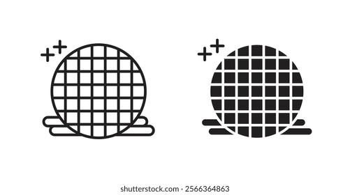 Stroopwafel cookies icons in line stroke and flat versions