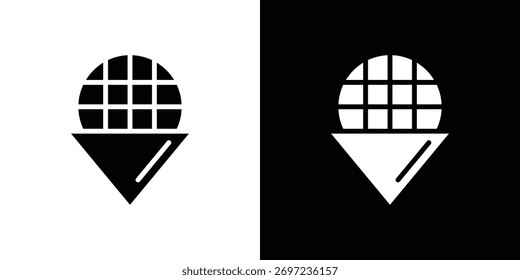 Gestaltung des Bildelementes mit Stroopwafel-Symbol. schwarze Symbolsymbole