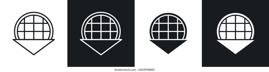 Stroopwafel icon symbol collection on white background.