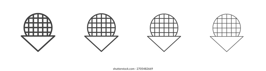 Ícone Stroopwafel coleção de vetor, modelo de logotipo ilustração em linha fina moda estilo de traços editáveis.