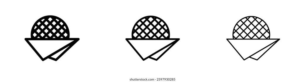 Stroopwafel thin line vector icon set.