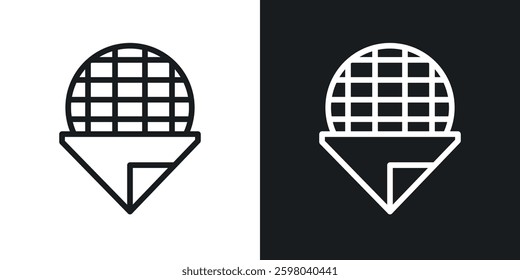 Stroopwafel vector icon set in black and white color.