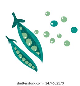 Strucki peas in flat style isolated on white background. Vector illustration.