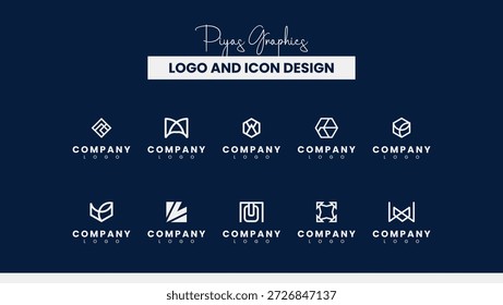 Colección de icono de logotipo Abstractas estructural