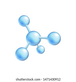 Structural chemical formula and 3d model of a molecule with four atoms. Science and technology concept of molecular elements object isolated on the white background vector Illustration.