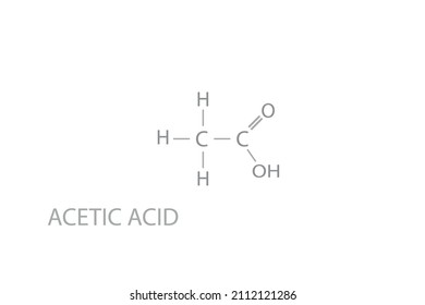 Structural chemical formula of acetic acid molecule.