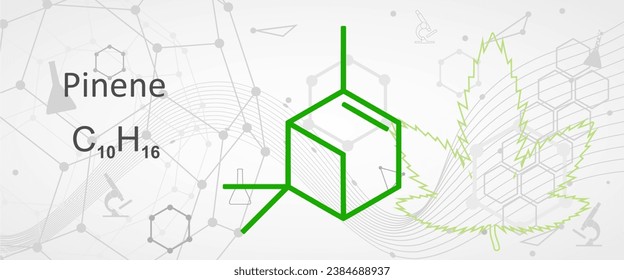 Fórmula química estructural del alfa-pineno, compuesto orgánico de la clase terpene