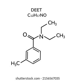 Structural chemical formula of DEET