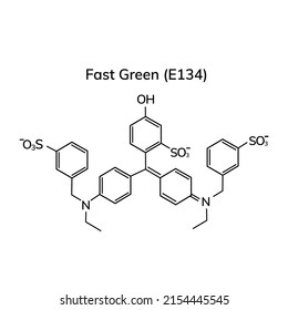 Structural chemical formula of Fast Green