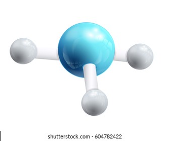 Structural chemical formula and model of molecule, 3d object isolated on the white backgrpound. Vector Illustration, eps10, contains transparencies.