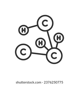 Structural chemical molecule of a substance, linear icon. Line with editable stroke