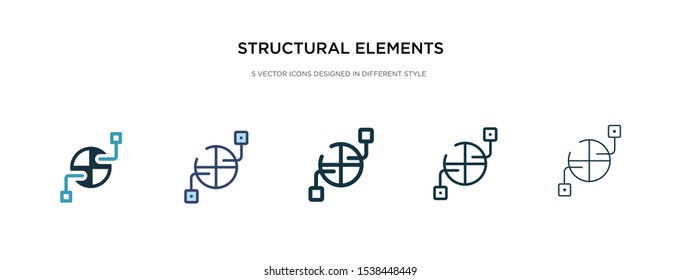 structural elements icon in different style vector illustration. two colored and black structural elements vector icons designed in filled, outline, line and stroke style can be used for web,