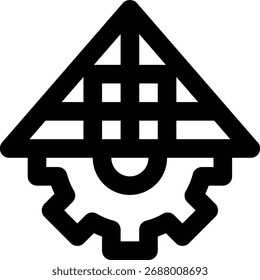 Ingeniería estructural, Estructura del techo, Icono de esquema de ingeniería