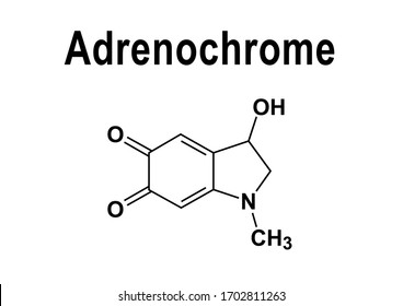 Structural formula of Adrenochrome. Adrenochrome is a chemical compound produced by the oxidation of adrenaline