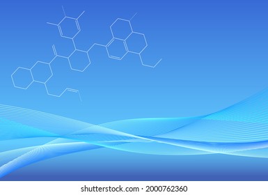 Structural formula image and Blue abstract background 2