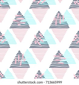 Structural Geometric Triangle Seamless Pattern in Vector