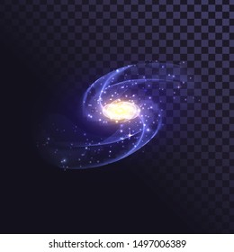 Structural glowing spiral, galaxy, star system