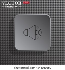 Structural gray background with shadow, gray square, Sound on, vector illustration, EPS 10