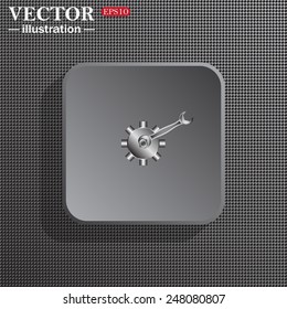 Structural gray background with shadow, gray square, Cog Settings , vector illustration, EPS 10
