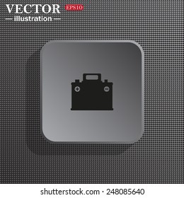 Structural gray background with shadow, gray square, car battery, vector illustration, EPS 10