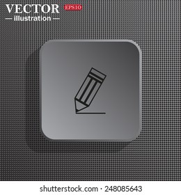Structural gray background with shadow, gray square, black pencil, vector, EPS 10