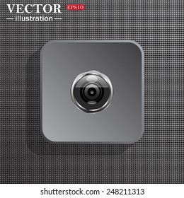 Structural gray background with shadow, gray square,   camera, vector illustration, EPS 10