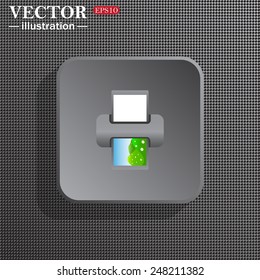 Structural gray background with shadow, gray square,   color photo printer, vector illustration, EPS 10
