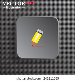 Structural gray background with shadow, gray square,   yellow pencil, vector, EPS 10