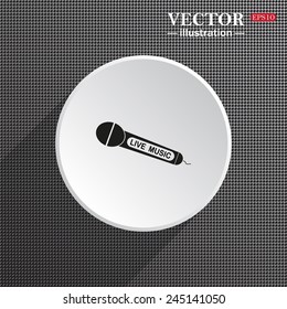 Structural gray background with shadow, white circle, live music, vector illustration, EPS 10