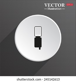 Structural gray background with shadow, white circle, Case for phone , vector illustration, EPS 10