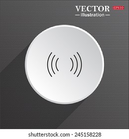 Structural gray background with shadow, white circle, The wireless network , vector illustration, EPS 10