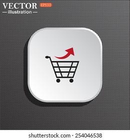 Structural gray background with shadow, white square. remove from the shopping cart, vector illustration, EPS 10