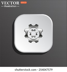 Structural gray background with shadow, white square. Cog Settings , vector illustration, EPS 10