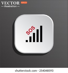 Structural gray background with shadow, white square. no signal, poor signal strength, signal strength indicator, vector illustration, EPS 10