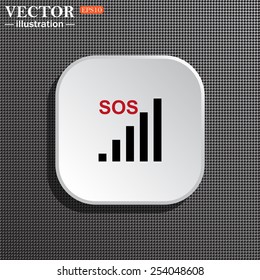 Structural gray background with shadow, white square. no signal, poor signal strength, signal strength indicator, vector illustration, EPS 10