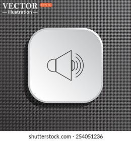 Structural gray background with shadow, white square. Sound on, vector illustration, EPS 10