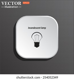 Structural gray background with shadow, white square. incandescent bulb, vector illustration, EPS 10