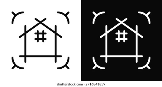 Ícone Estrutural Branco E Preto Estilo De Fundo