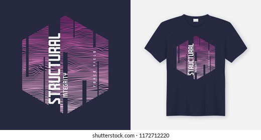 Structural Integrity Abstract Sci-fi Vector T-shirt And Apparel Design, Typography, Print, Poster. Global Swatches.