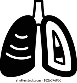 structural lung disease due to Nicotine Consumption Concept, No Smoking Day Awareness Vector Glyph Icon Design, Quit Smoking Symbol on White background, Bad habit Sign